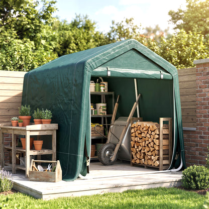 Outsunny Carpa De Jardín Exterior 2,4x2x2 M Con 2 Puertas Con Cremallera Verde_3