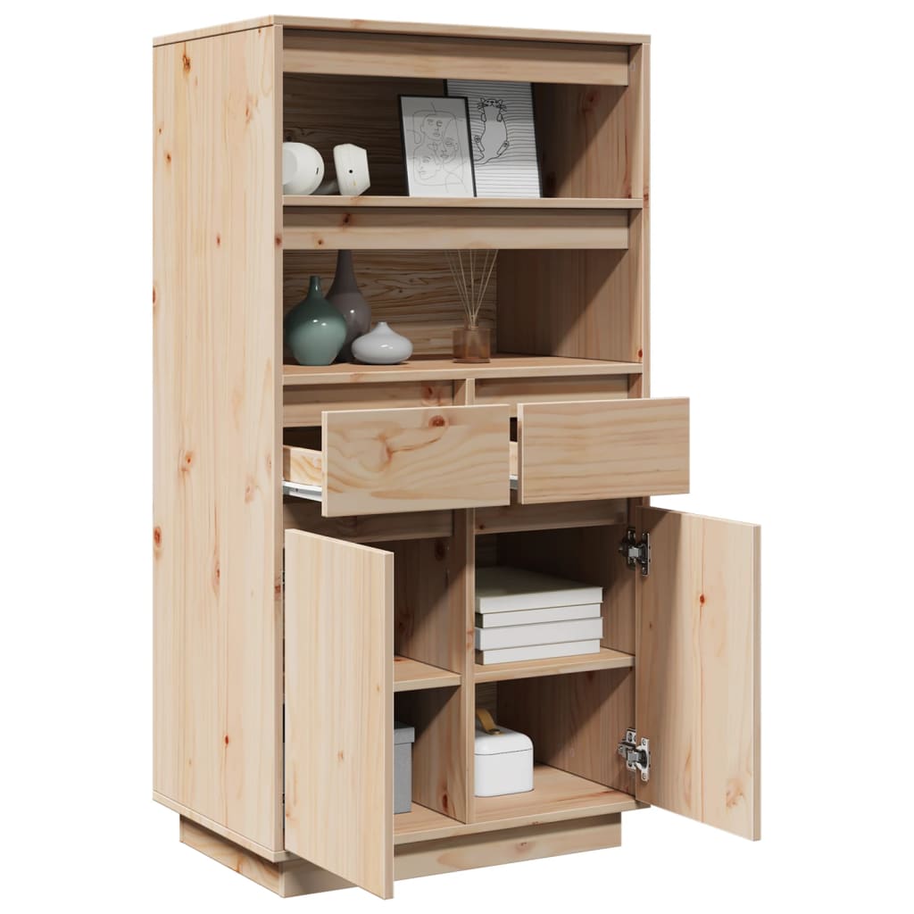 Aparador Alto De Madera Maciza De Pino 60x40x116,5 Cm / Vetonek_1
