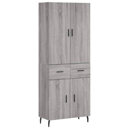 Aparador Alto Madera Contrachapada Gris Sonoma 69,5x34x180 Cm_1