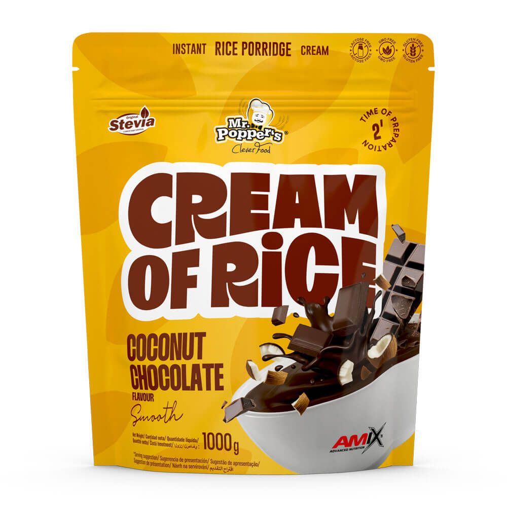 Cream Of Rice (crema De Arroz) - 1kg - Chocolate Y Coco - Harina De Arroz - Amix Nutrition_0