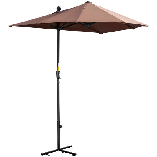 Outsunny Sombrilla De Pared Jardín 200x190x240cm Con Manivela Para Terraza Café_0