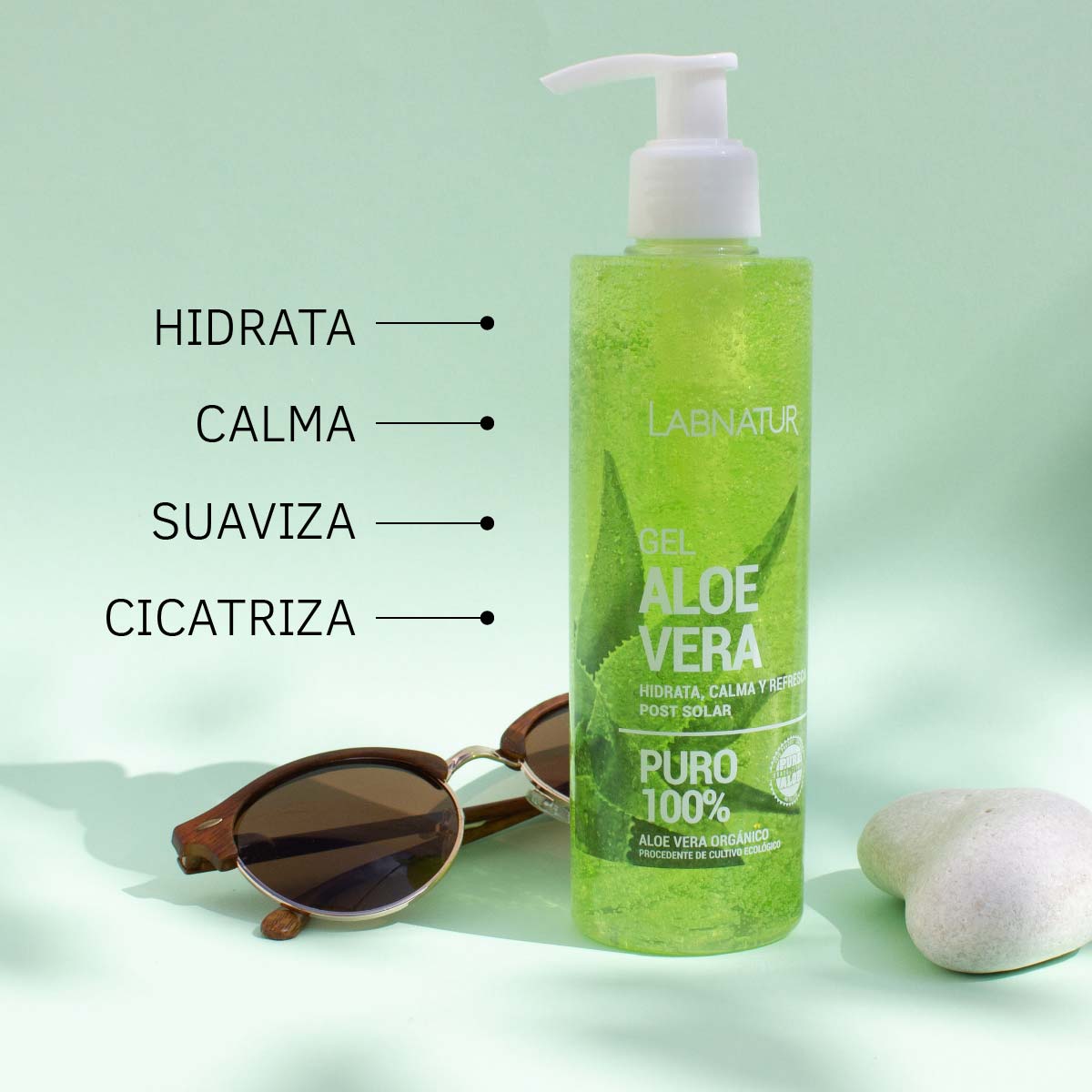 Gel de Aloe Vera 100% Puro Labnatur 250 ml | Aloe Vera Ecológico y Vegano | Hidrata, Calma y Refresca_3