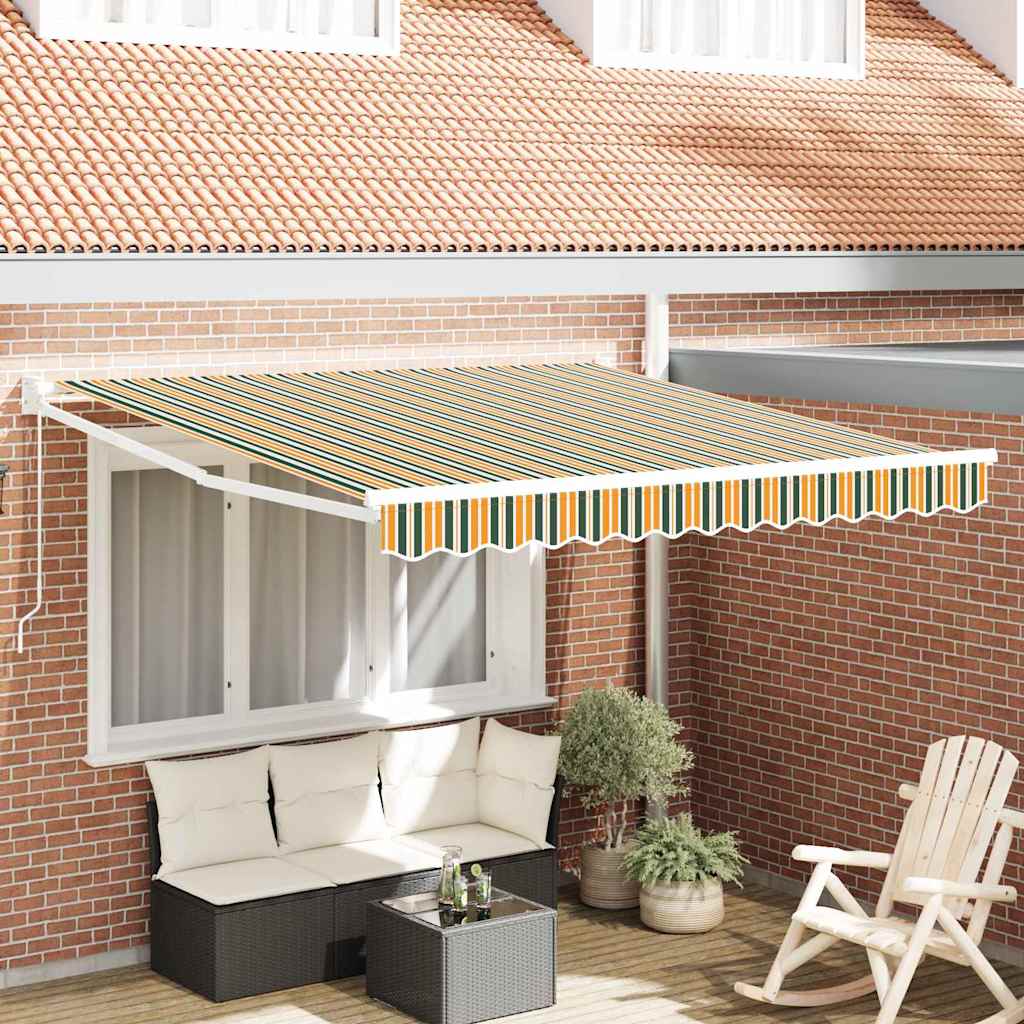 Toldo Retráctil Verde Y Amarillo 300 X 250 X 165 Cm_1
