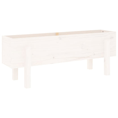 Arriate Elevado De Jardín Madera Maciza Pino Blanco 101x30x38cm_0