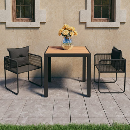 Vidaxl Set De Comedor De Jardín De 3 Piezas Pvc Ratán Negro Y Marrón_5