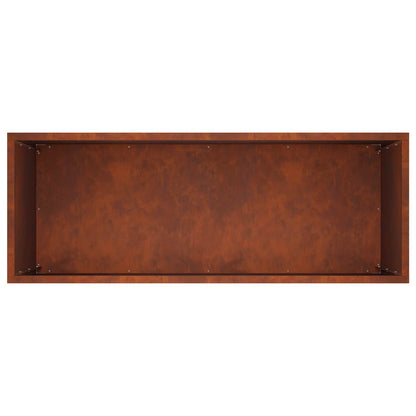 Macetero De Jardín 2 Uds. Oxidado 80 X 30 X 50 Cm Acero Oxidado_5