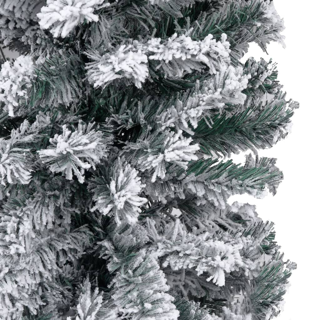 Vidaxl Árbol De Navidad Delgado Con Nieve Pvc Verde 150 Cm_3