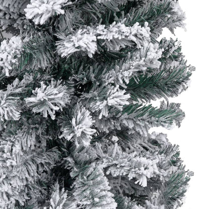 Vidaxl Árbol De Navidad Delgado Con Nieve Pvc Verde 150 Cm_3