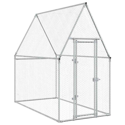 Vidaxl Jaula Para Gallinas Acero Galvanizado Plateado 200x100x190 Cm_0