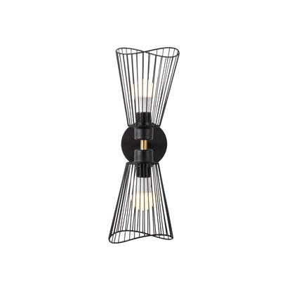 Aplique De Pared, Metal , Negro, 16x16x48, Casquillo 2 X E 27 Max 40 W_0