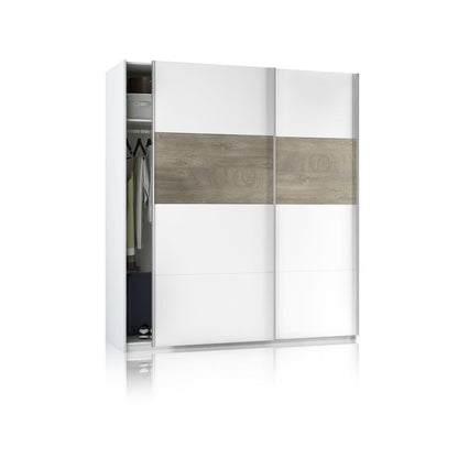 Armario Brike 180 2 Puertas Correderas Melamina, Blanco Artik, 180 X 200 X 60_4
