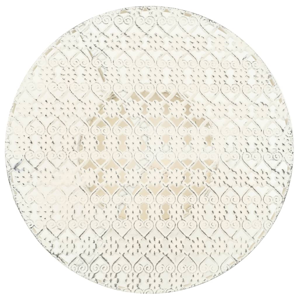 Mesa Bistró Estilo Vintage Metal Redonda 40x70 Cm Blanca_0