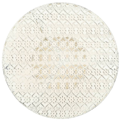 Mesa Bistró Estilo Vintage Metal Redonda 40x70 Cm Blanca_0