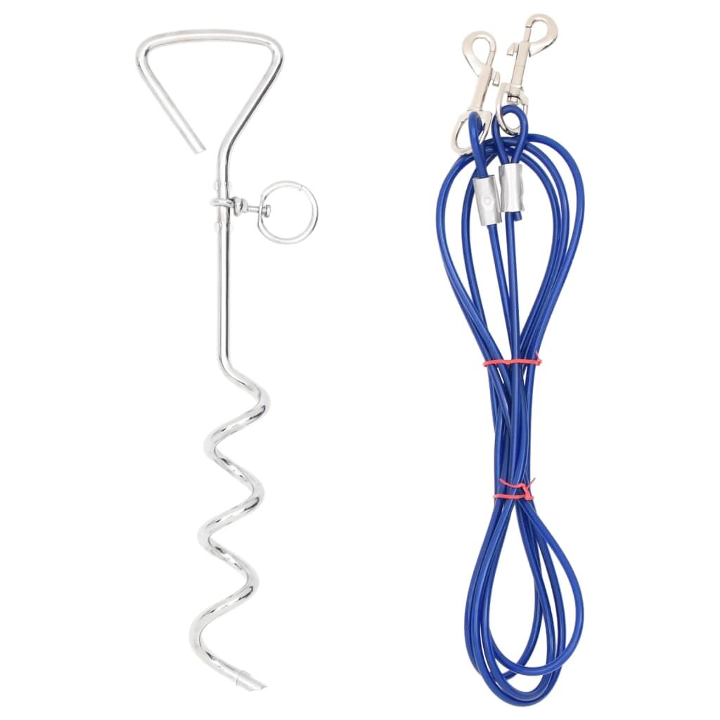 Vidaxl Cable De Amarre Para Perros Con Estaca De Tierra 3 M_0