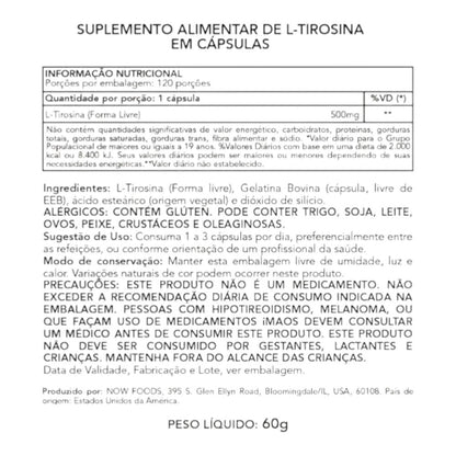 L-tyrosine 500 Mg 120 Caps_1