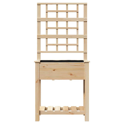 Macetero De Jardín Beige 71 X 38 X 152 Cm Madera De Pino Sólido_4