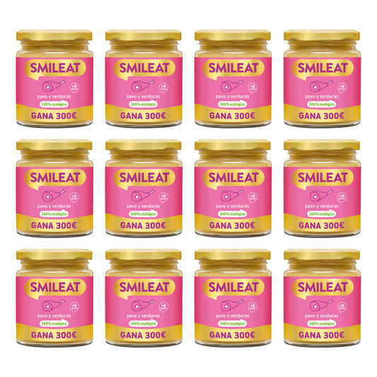 Pack 12x Tarrito BIO pavo y verduras +6 meses Smileat, 230g