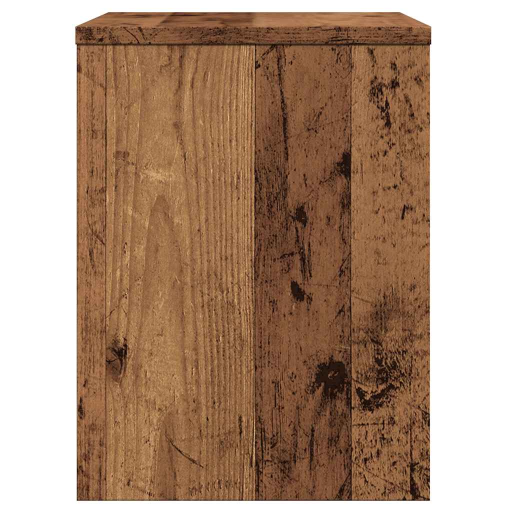 Mesita De Noche Madera De Ingeniería Envejecida 40x30x40 Cm_4