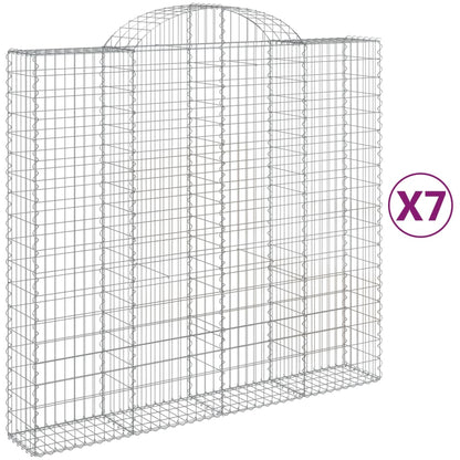 Cestas De Gaviones 7 Uds Forma De Arco Hierro 200x50x180/200 Cm_0