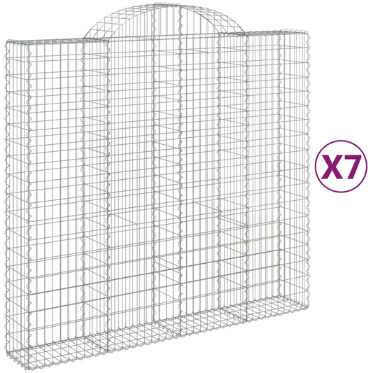 Cestas De Gaviones 7 Uds Forma De Arco Hierro 200x50x180/200 Cm_0