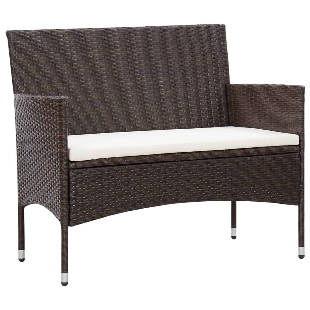 Vidaxl Set Muebles De Jardín 5 Piezas Y Cojines Ratán Sintético Marrón_4