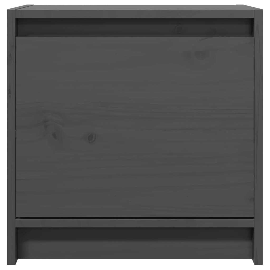 Mesitas De Noche 2 Uds Madera Maciza Pino Gris 40x30,5x40 Cm_1