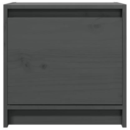 Mesitas De Noche 2 Uds Madera Maciza Pino Gris 40x30,5x40 Cm_1