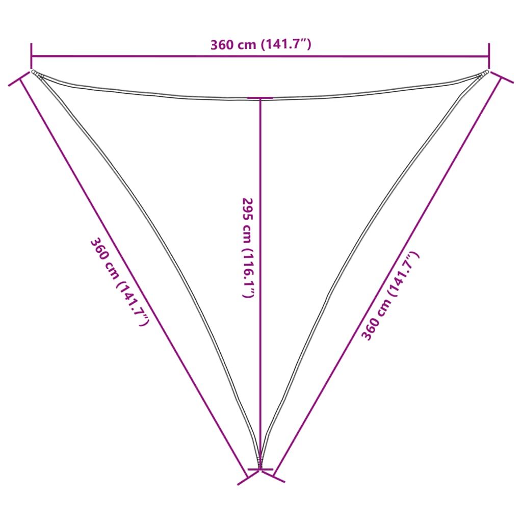Vidaxl Toldo Vela Triangular Tela Oxford Gris Antracita 3,6x3,6x3,6 M_2