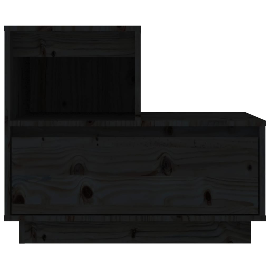 Mesitas De Noche 2 Uds Madera Maciza De Pino Negro 60x34x51 Cm_2