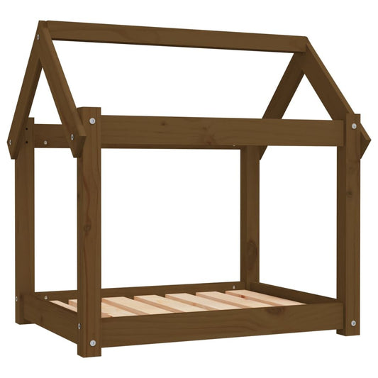 Vidaxl Cama Para Perros Madera Maciza Pino Marrón Miel 71x55x70 Cm_0