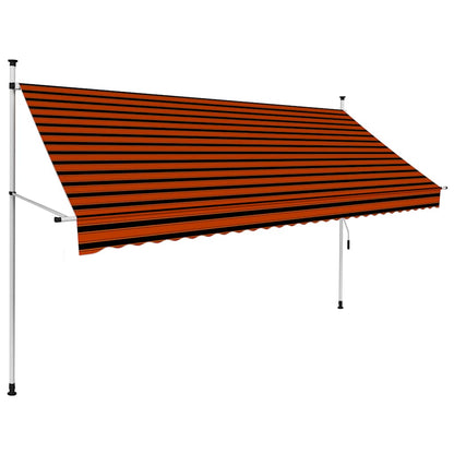 Toldo Manual Retráctil Naranja Y Marrón 300 Cm_1