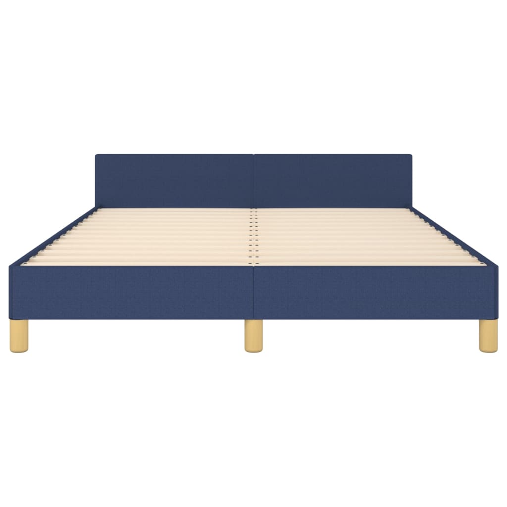 Estructura De Cama Con Cabecero Tela Gris Taupe Azul 140x200 Cm / Vetonek_3