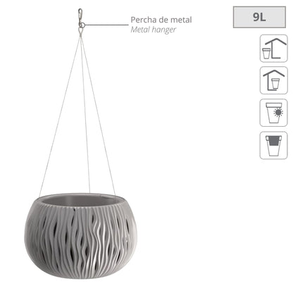 Prosperplast Bowl Sandy Ws De Plástico Con Depósito En Color Gris Piedra, 21,8 (alto) X 37 (ancho) X 37 (profundo) Cms_1
