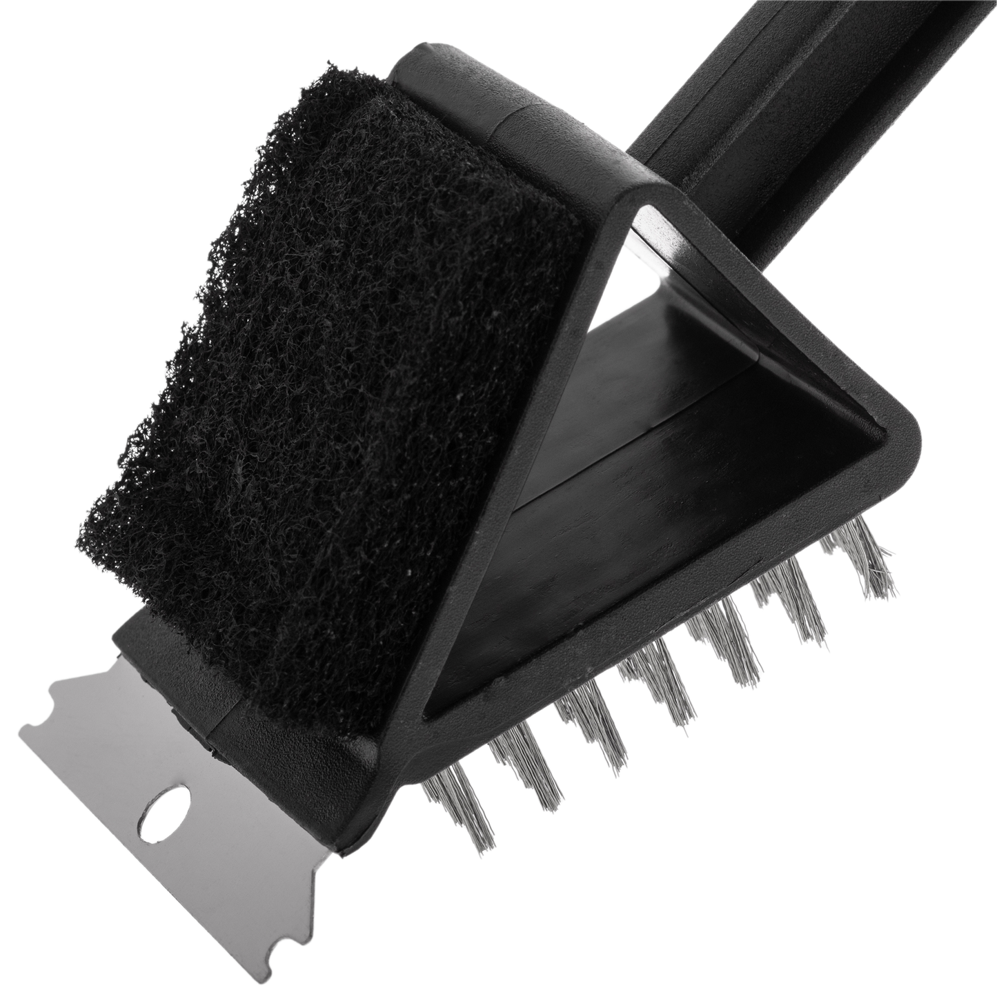 Cepillo Raspador Largo Con Espátula De Metal Para La Limpieza De Barbacoa De 37 Cm_1