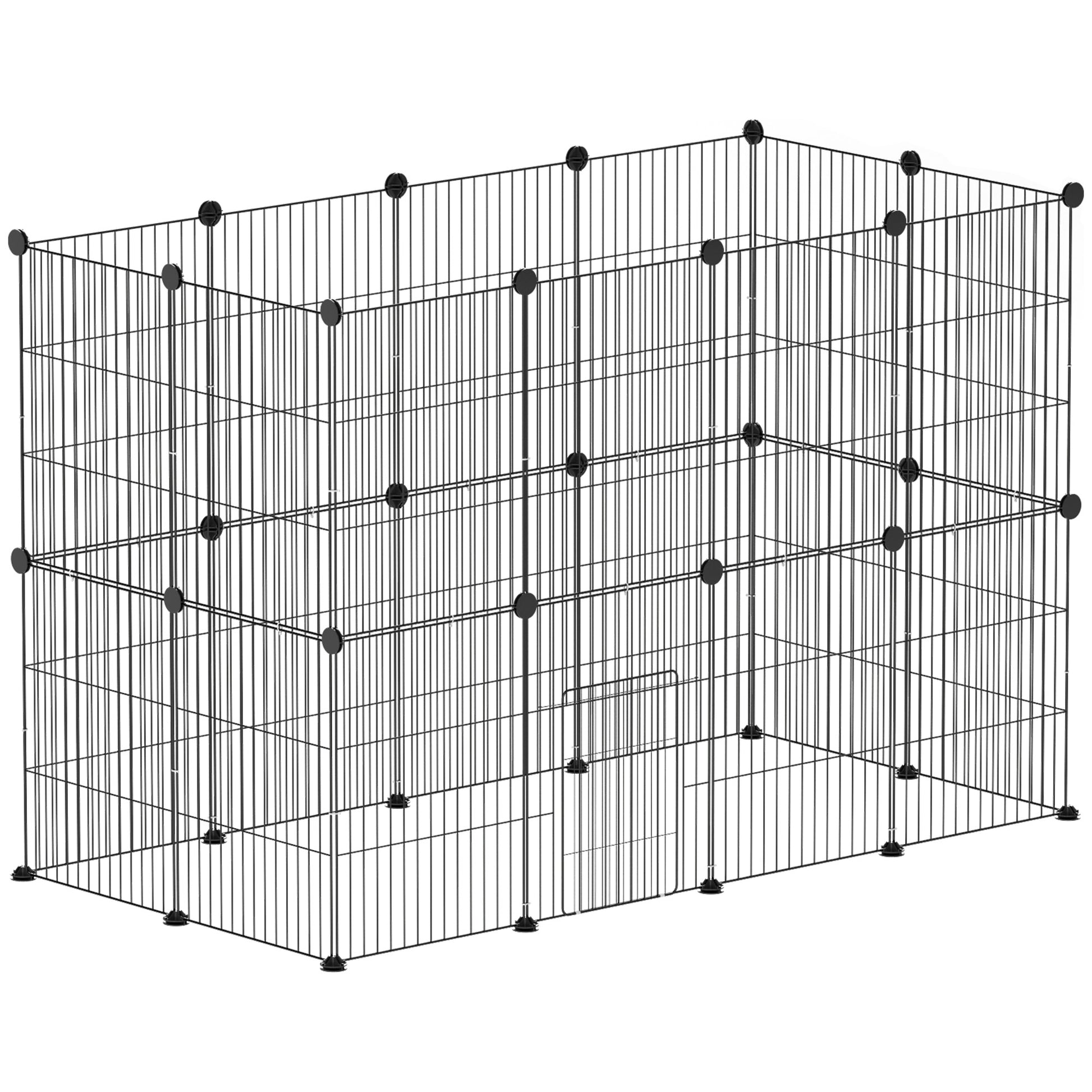 Pawhut Jaula Para Animales Pequeños Forma Personalizable 120x60x80 Cm Negro_0