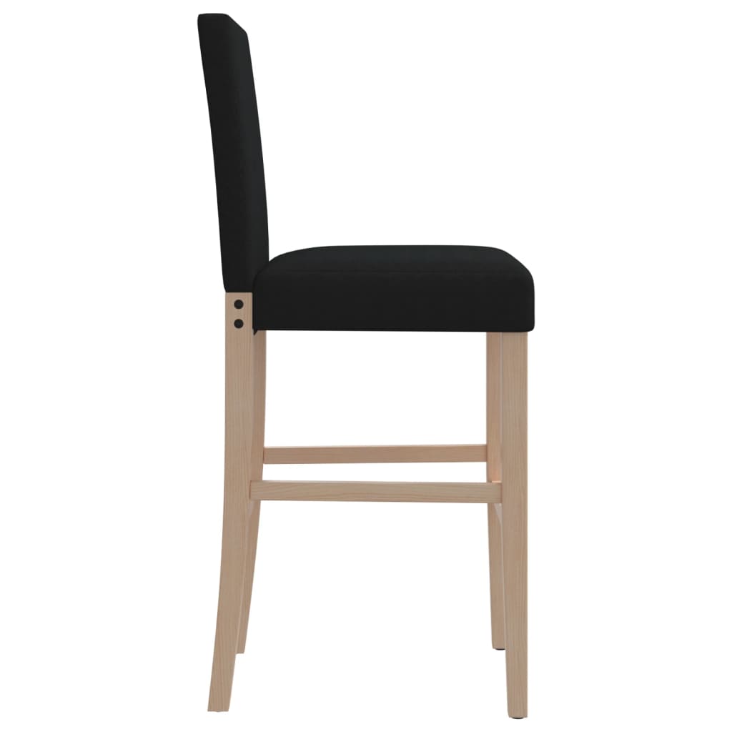 Taburetes Altos 2 Uds Madera Maciza De Caucho Y Tela_4