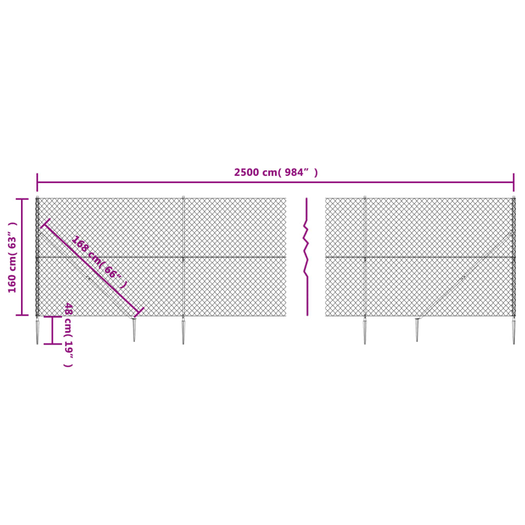 Cerca De Alambre Con Pinchos De Anclaje Plateado 1,6x25 M / Vetonek_3