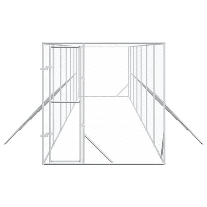 Perrera De Exterior Acero Galvanizado Plateado 2x14x2 M_3