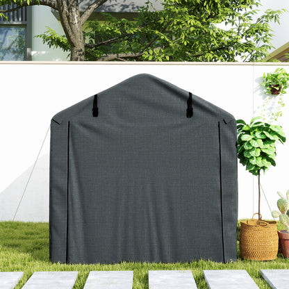 Outsunny Carpa De Jardín Exterior Para Herramientas 2,2x1,57x1,65 M Gris Oscuro_3