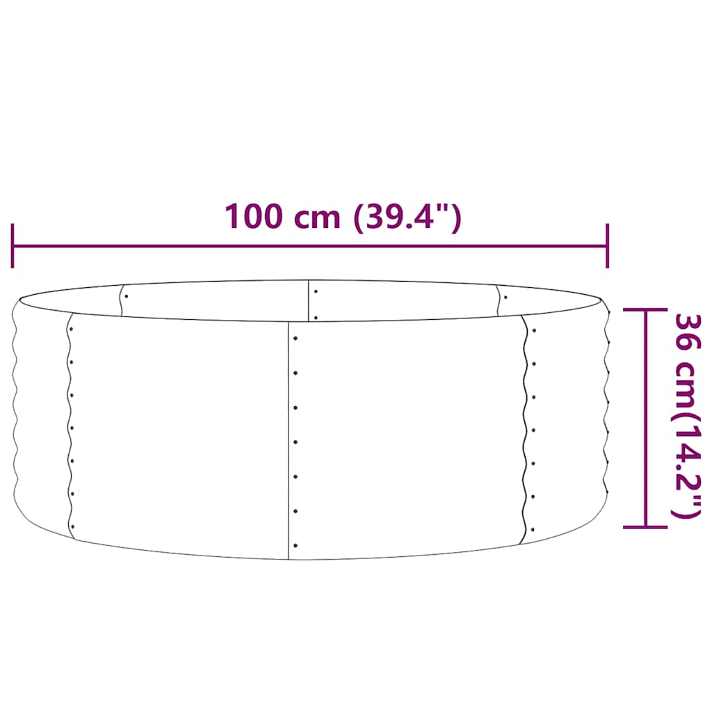 Jardinera Arriate Acero Galvanizado Gris 100x100x36 Cm_3