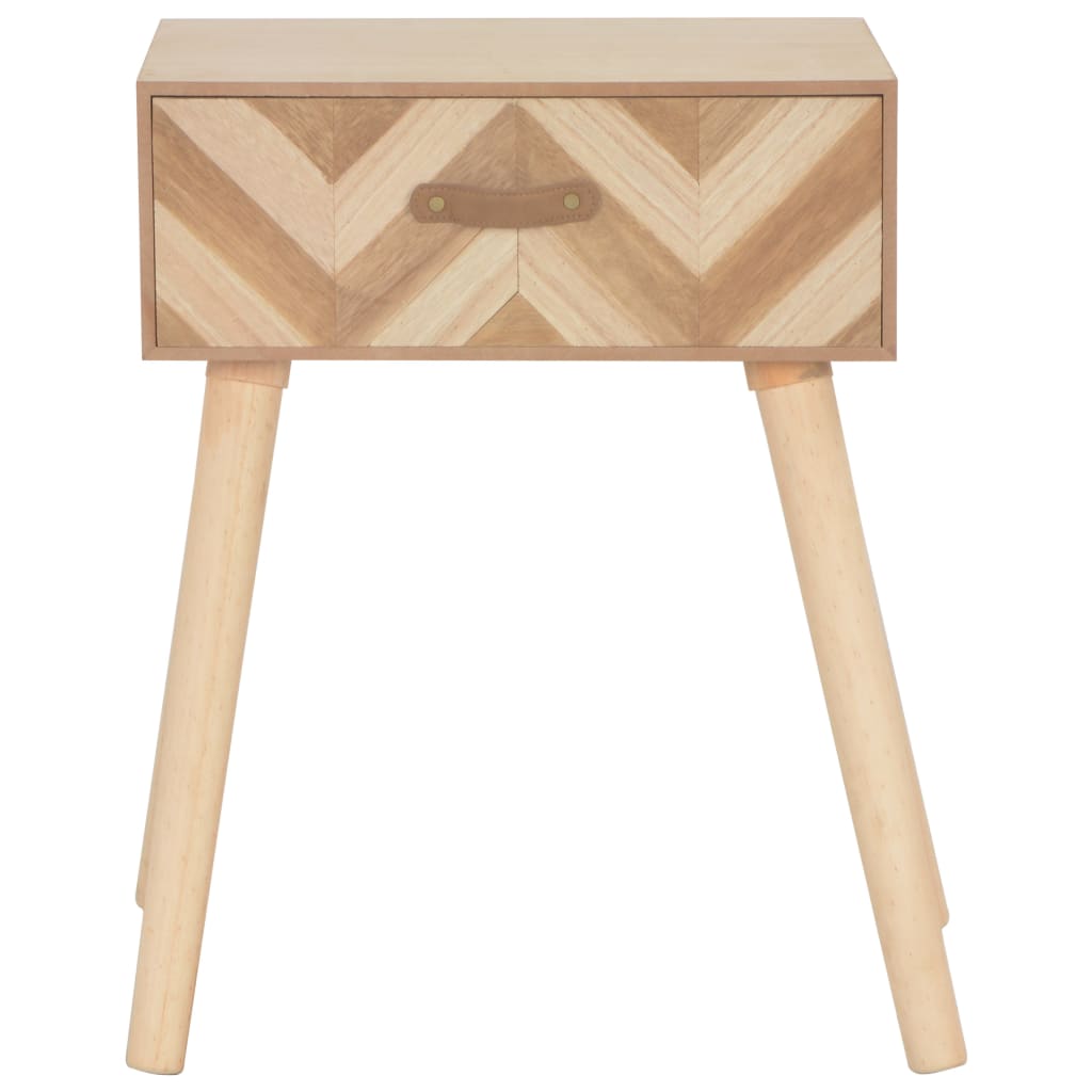 Mesita De Noche Con Cajón De Madera Maciza 44x30x58 Cm_1