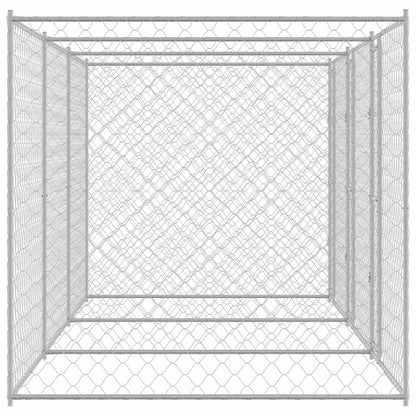Jaula Para Perro Plateado 600 X 200 X 200 Cm Acero Galvanizado_4