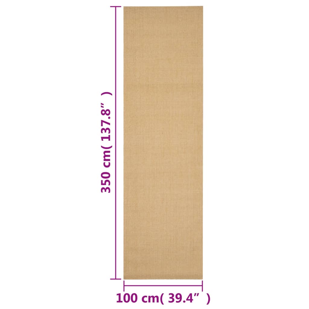 Alfombra De Sisal Natural 100x350 Cm / Vetonek_2