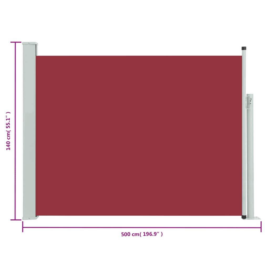 Vidaxl Toldo Lateral Retráctil Para Patio Rojo 140x500 Cm_2