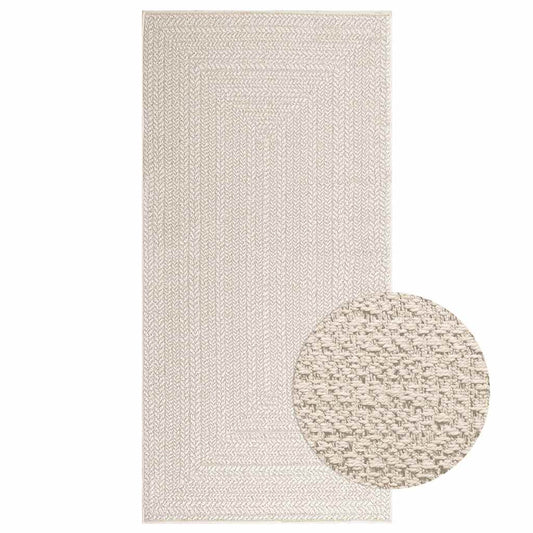 Vidaxl Alfombra Zizur Apariencia Yute Interior Exterior Crema_0