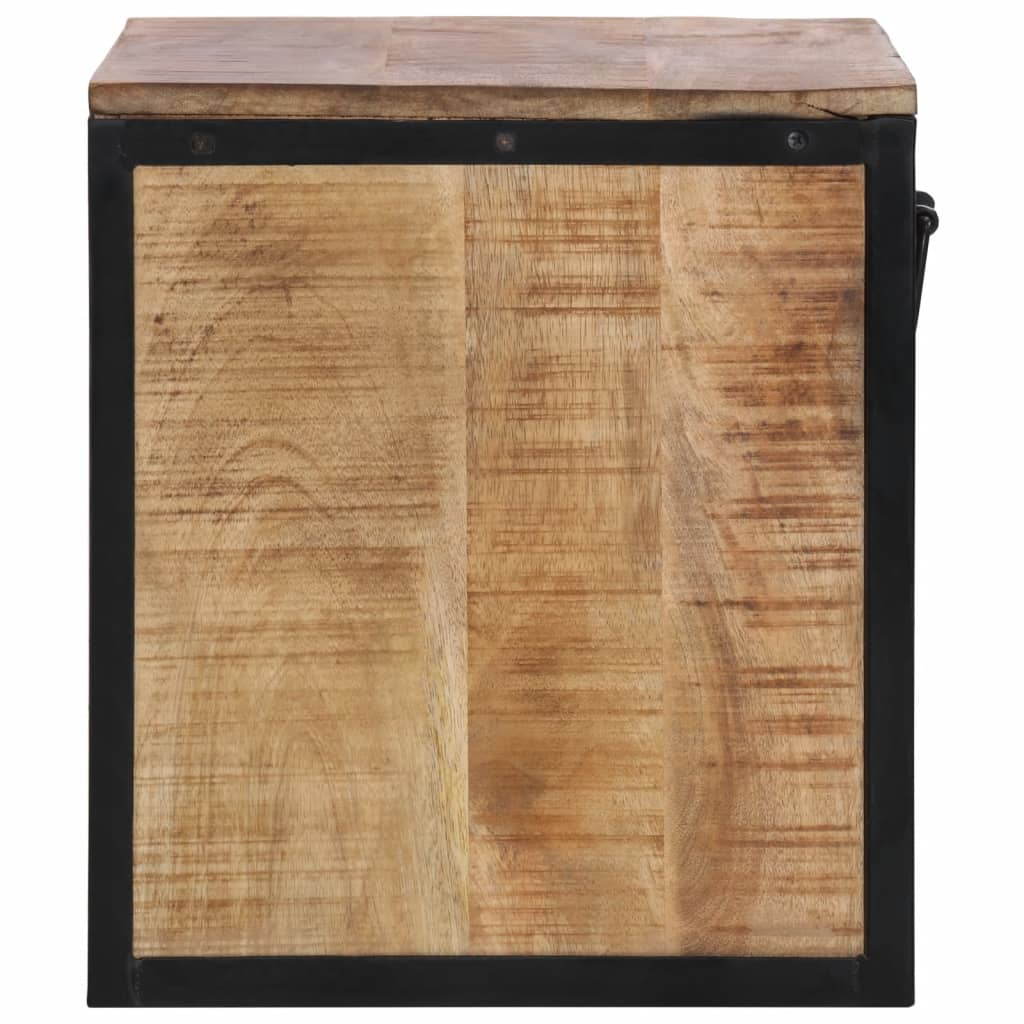 Mesita De Noche Madera Maciza De Mango 40x35x40 Cm_2