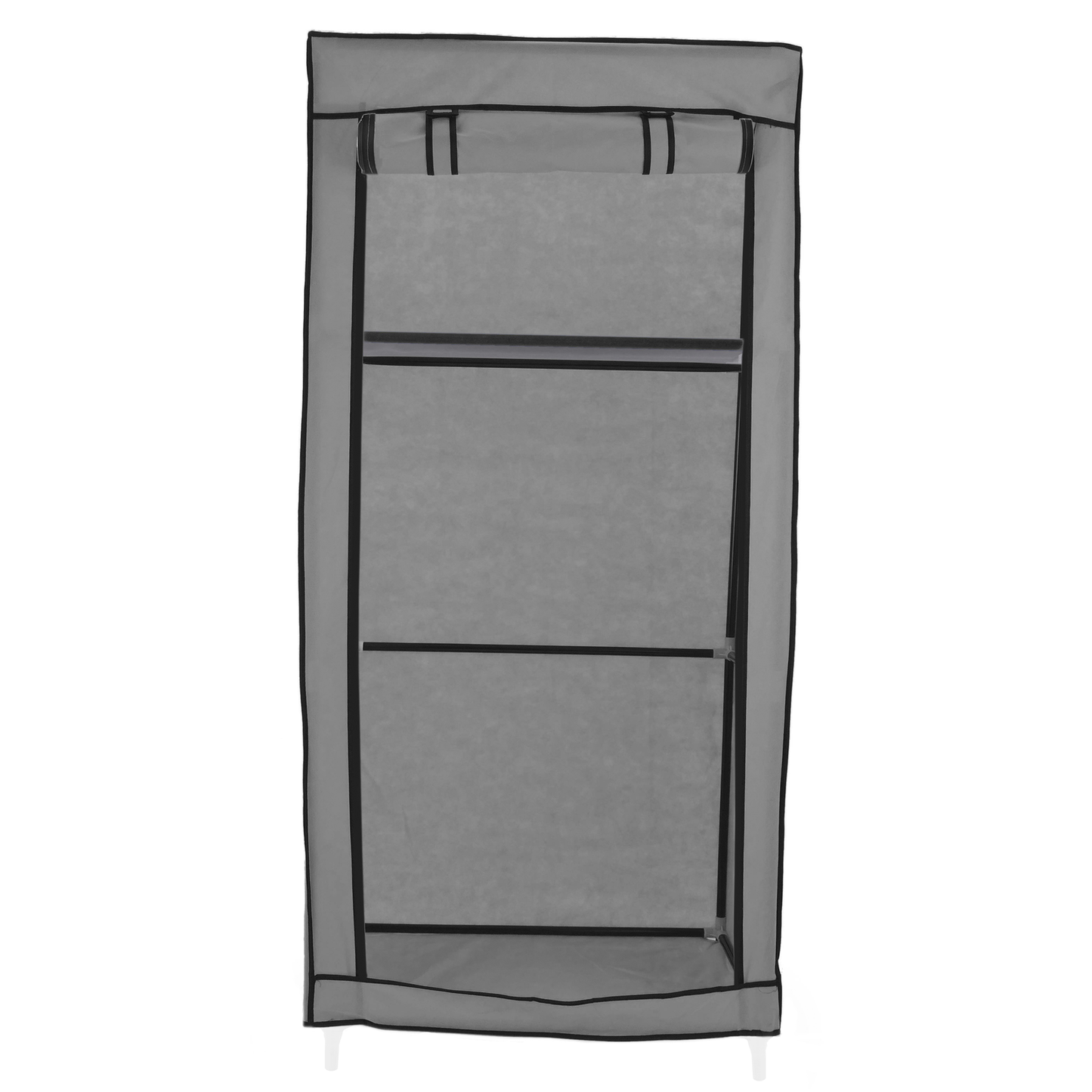 Armario Ropero Guardarropa De Tela Desmontable 70 X 45 X 155 Cm Gris Con Puerta Enrollable_1