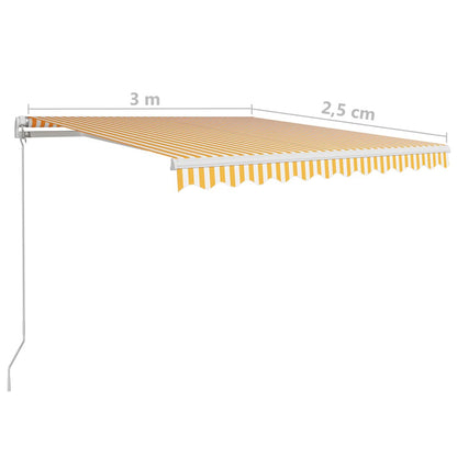 Vidaxl Toldo Manual Retráctil Amarillo Y Blanco 300x250 Cm_2