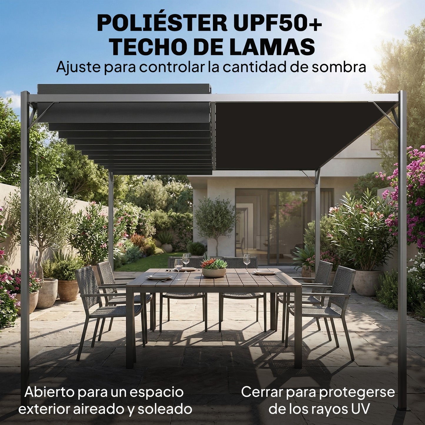 Outsunny Pérgola De Jardín 3x4 M_3