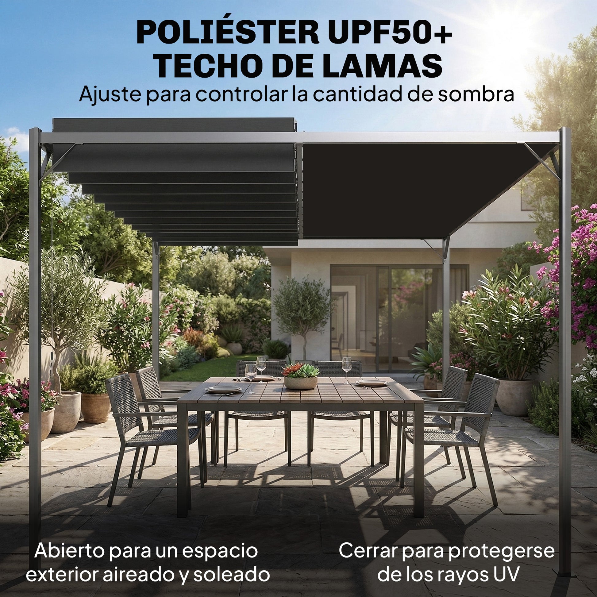 Outsunny Pérgola De Jardín 3x4 M_3